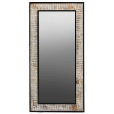 Orsina Luxor Recycled Wood Rectangular Wall Mirror – Rustic Decor