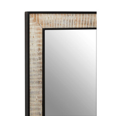 Orsina Luxor Recycled Wood Rectangular Wall Mirror – Rustic Decor