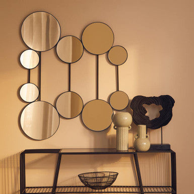 Orsina Trento Multi Circle Wall Mirror – Modern 10-Piece Round Art