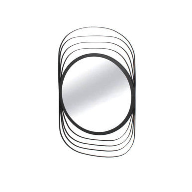 Orsina Trento Concentric Wall Mirror – Round Black Sculptural Design