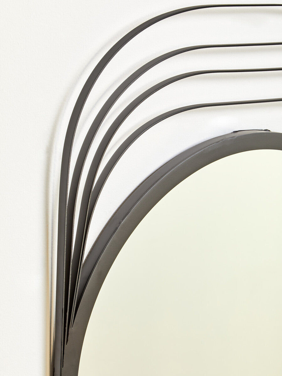 Orsina Trento Concentric Wall Mirror – Round Black Sculptural Design