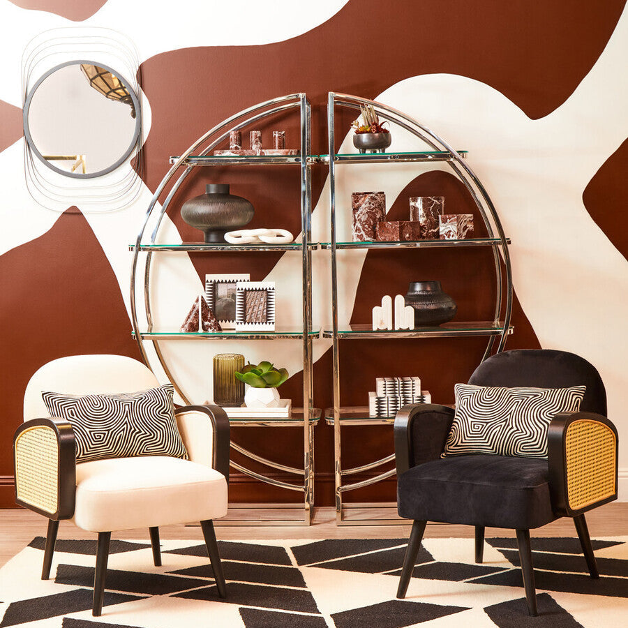 Orsina Trento Concentric Wall Mirror – Round Black Sculptural Design
