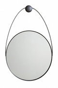 Orsina Trento Round Wall Mirror – Black Frame with Hanging Loop