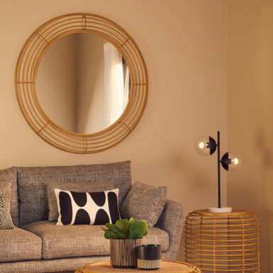 Orsina Trento Round Wall Mirror – Antique Gold Sculpted Frame, 24"