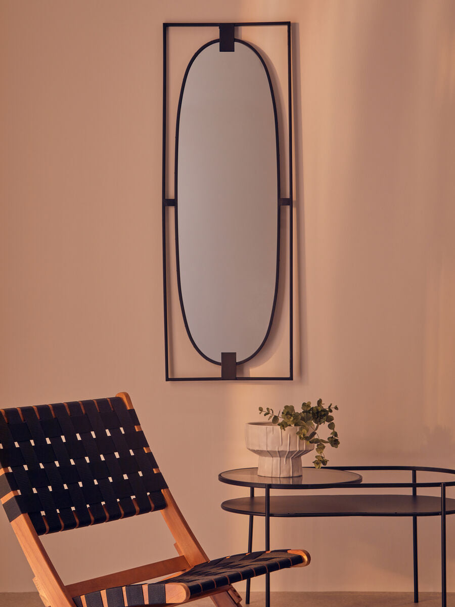 Orsina Trento Black Rectangular Wall Mirror – Modern Geometric Metal