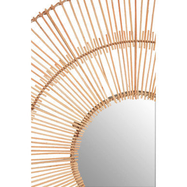Orsina Batu Natural Rattan Wall Mirror – Sunburst Boho Mirror Decor