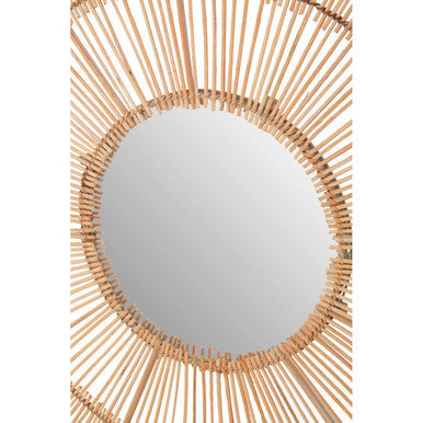 Orsina Batu Natural Rattan Wall Mirror – Sunburst Boho Mirror Decor