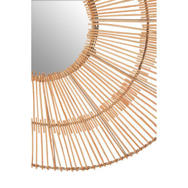 Orsina Batu Natural Rattan Wall Mirror – Sunburst Boho Mirror Decor
