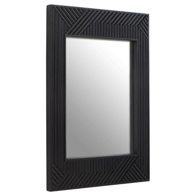Orsina Jakara Black Wall Mirror – Geometric Rectangular Accent Mirror