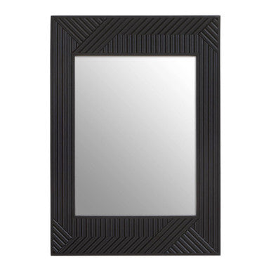 Orsina Jakara Black Wall Mirror – Geometric Rectangular Accent Mirror