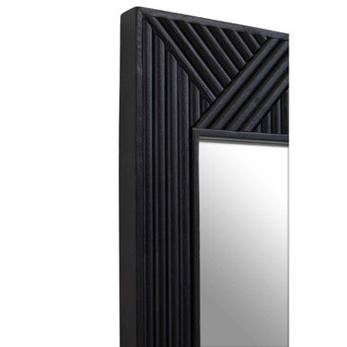 Orsina Jakara Black Wall Mirror – Geometric Rectangular Accent Mirror