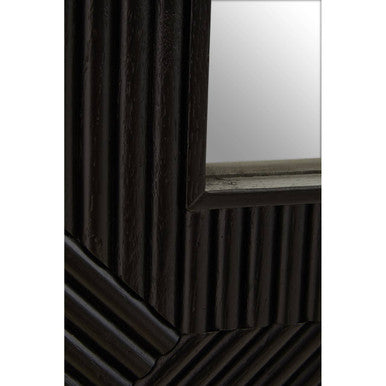 Orsina Jakara Black Wall Mirror – Geometric Rectangular Accent Mirror