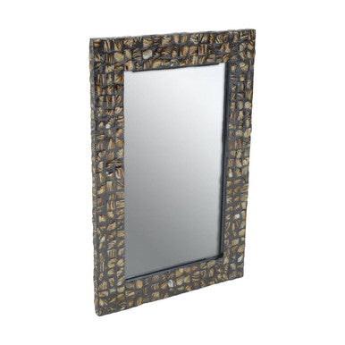 Orsina Branna Mother of Pearl Rectangular Wall Mirror – Mosaic Frame
