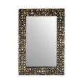 Orsina Branna Mother of Pearl Rectangular Wall Mirror – Mosaic Frame