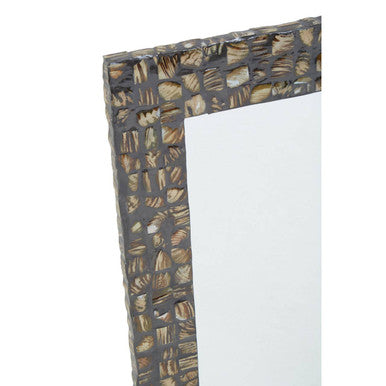 Orsina Branna Mother of Pearl Rectangular Wall Mirror – Mosaic Frame