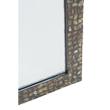 Orsina Branna Mother of Pearl Rectangular Wall Mirror – Mosaic Frame