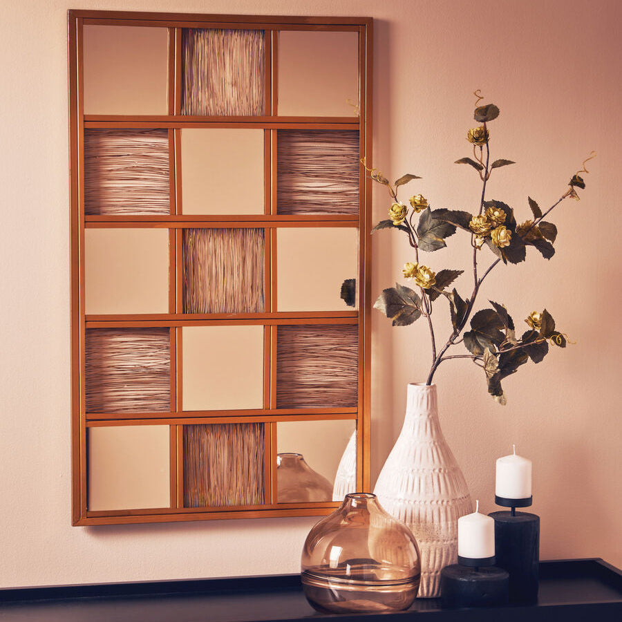 Orsina Enzo Gold Wire Wall Mirror – Modern Geometric Statement Decor