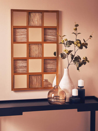 Orsina Enzo Gold Wire Wall Mirror – Modern Geometric Statement Decor