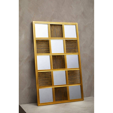 Orsina Enzo Gold Wire Wall Mirror – Modern Geometric Statement Decor