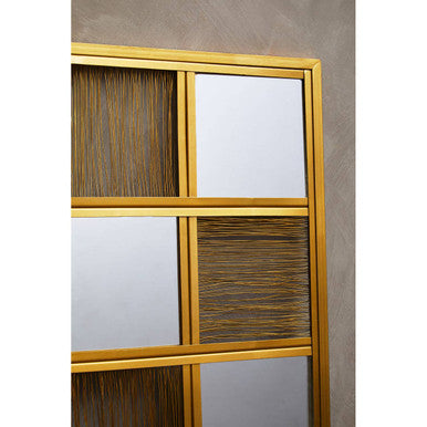 Orsina Enzo Gold Wire Wall Mirror – Modern Geometric Statement Decor