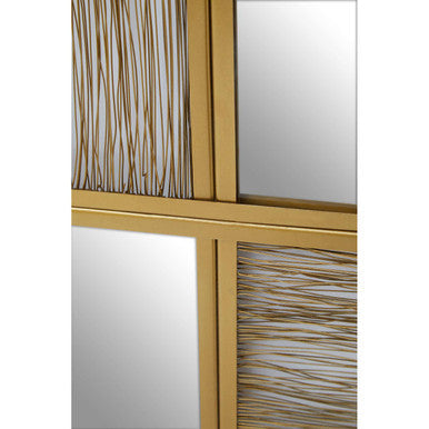 Orsina Enzo Gold Wire Wall Mirror – Modern Geometric Statement Decor