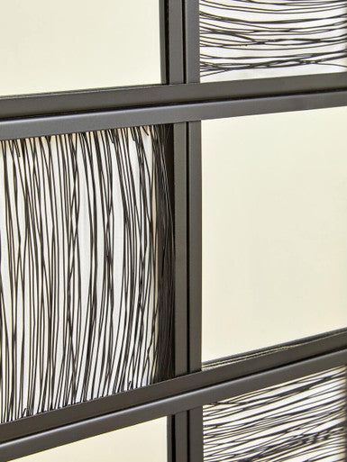 Orsina Enzo Black Wire Wall Mirror – Modern Geometric Checked Design