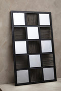 Orsina Enzo Black Wire Wall Mirror – Modern Geometric Checked Design