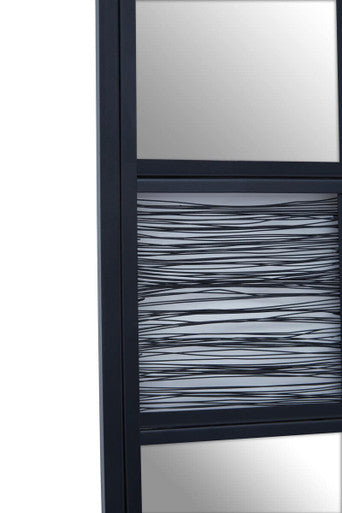 Orsina Enzo Black Wire Wall Mirror – Modern Geometric Checked Design