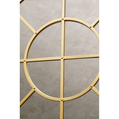 Orsina Descartes Gold Round Wall Mirror | Geometric Metal Frame