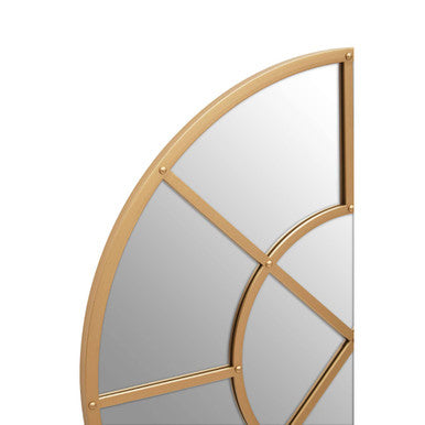 Orsina Descartes Gold Round Wall Mirror | Geometric Metal Frame