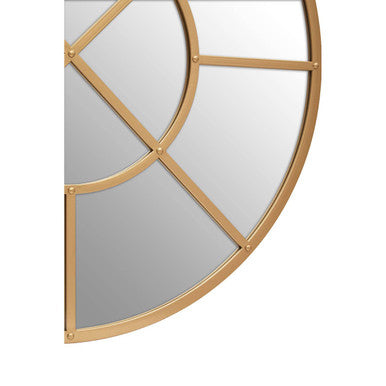 Orsina Descartes Gold Round Wall Mirror | Geometric Metal Frame