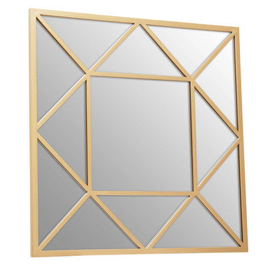 Orsina Descartes Gold Square Wall Mirror – Geometric Metal Frame
