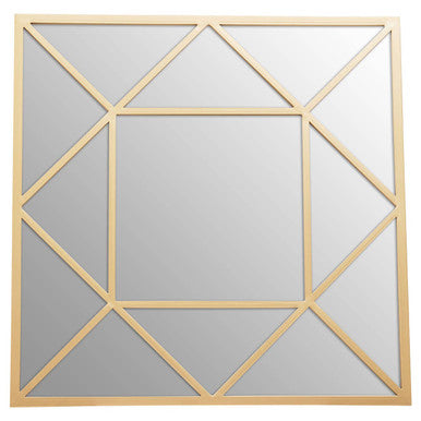 Orsina Descartes Gold Square Wall Mirror – Geometric Metal Frame