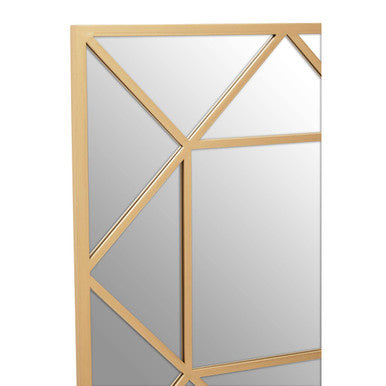 Orsina Descartes Gold Square Wall Mirror – Geometric Metal Frame