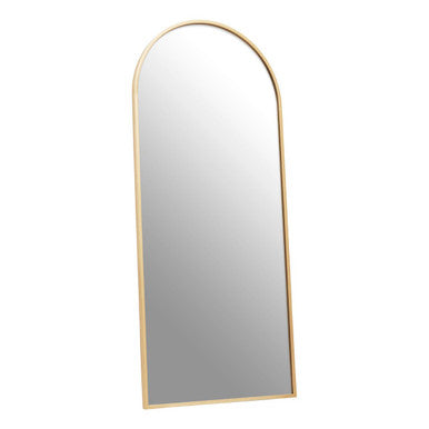 Orsina Descartes Arched Gold Wall Mirror | Modern Metal Frame