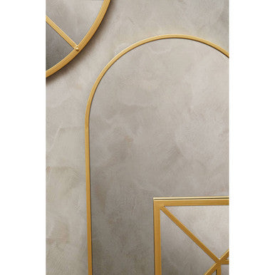 Orsina Descartes Arched Gold Wall Mirror | Modern Metal Frame