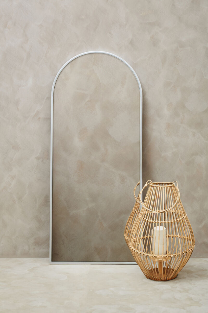 Orsina Descartes Arched Silver Wall Mirror | Slim Metal Frame
