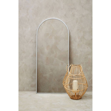Orsina Descartes Arched Silver Wall Mirror | Slim Metal Frame