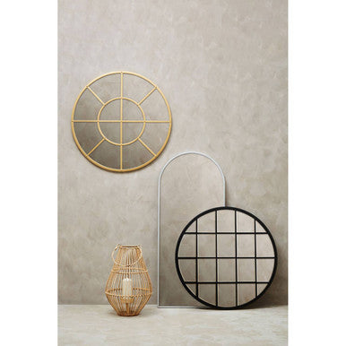 Orsina Descartes Arched Silver Wall Mirror | Slim Metal Frame