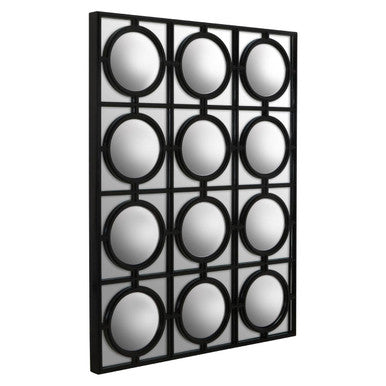 Orsina Telese Black Decorative Wall Mirror | Geometric Lattice Design