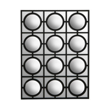 Orsina Telese Black Decorative Wall Mirror | Geometric Lattice Design