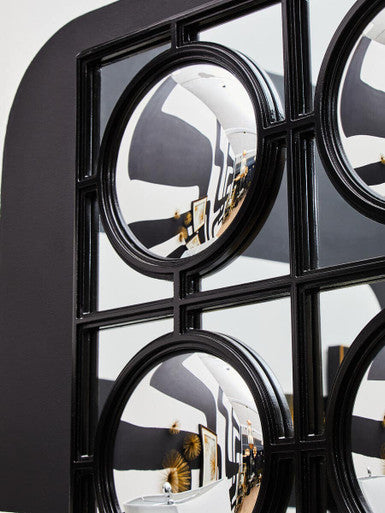 Orsina Telese Black Decorative Wall Mirror | Geometric Lattice Design