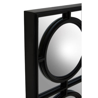 Orsina Telese Black Decorative Wall Mirror | Geometric Lattice Design