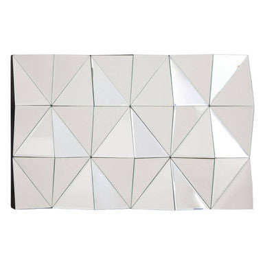 Orsina Taranto 3D Wall Mirror – Silver Geometric Rectangular Mirror