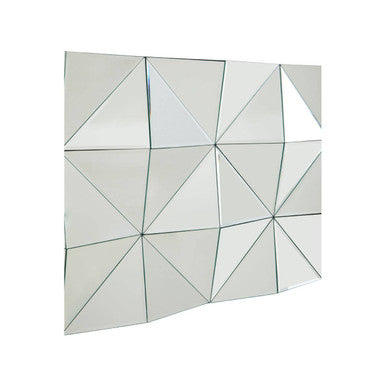 Orsina Taranto 3D Wall Mirror – Silver Geometric Rectangular Mirror