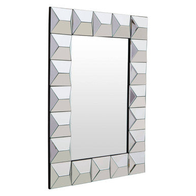Orsina Taranto 3D Frame Wall Mirror | Silver Rectangular Glass Decor