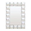 Orsina Taranto 3D Frame Wall Mirror | Silver Rectangular Glass Decor