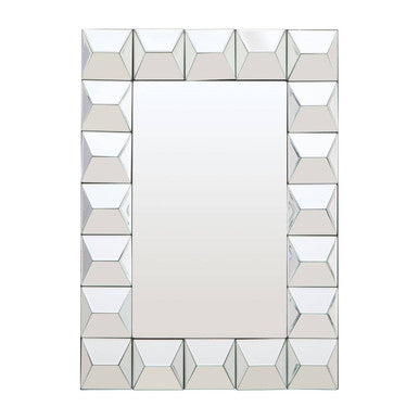 Orsina Taranto 3D Frame Wall Mirror | Silver Rectangular Glass Decor