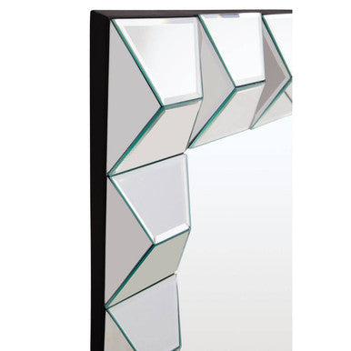 Orsina Taranto 3D Frame Wall Mirror | Silver Rectangular Glass Decor