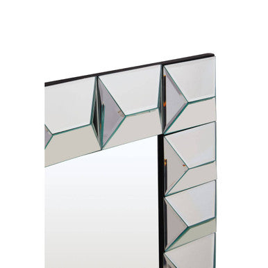 Orsina Taranto 3D Frame Wall Mirror | Silver Rectangular Glass Decor